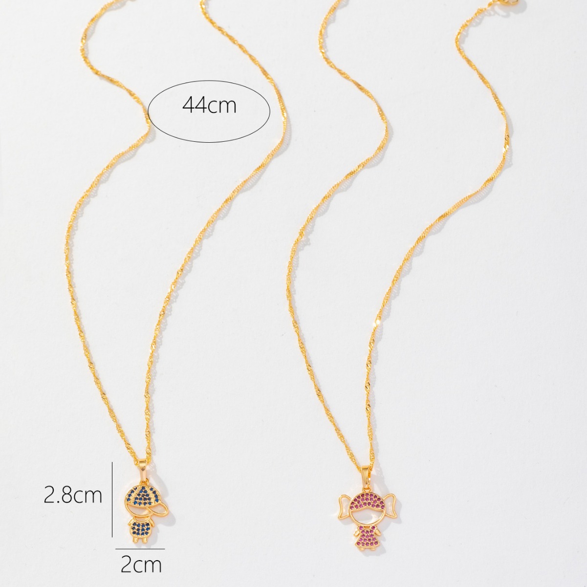 Xiyin cross-border couple colgante de moda nuevo nicho único diseño de zircon lindos colgante de collar para niños y niñas