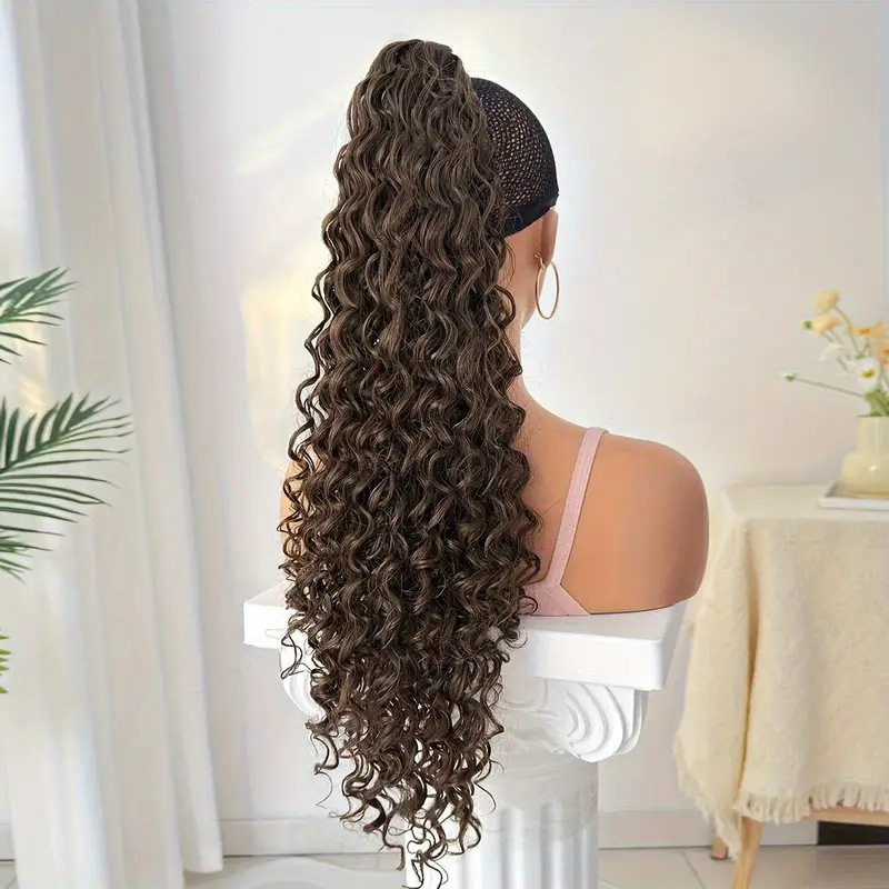 马尾假发 女长发小卷自然隐形抓夹高马尾辫 Curly Hair Ponytail|undefined