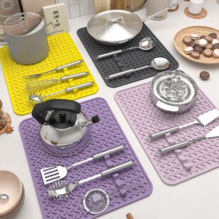 Manufacturer Nordic simple new product supply kitchen silicone draining insulation mat Internet celebrity hot storage mat draining mat non-slip