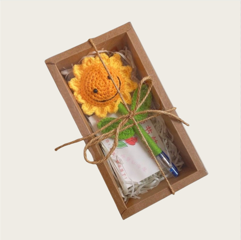 DIY成品向日葵中性仿真花笔送老师批改作业红笔生日儿童创意礼物|undefined