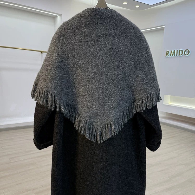 Gestrickter Wollschal Mit Quasten Für Damen Herbst Winter_voghion.com
