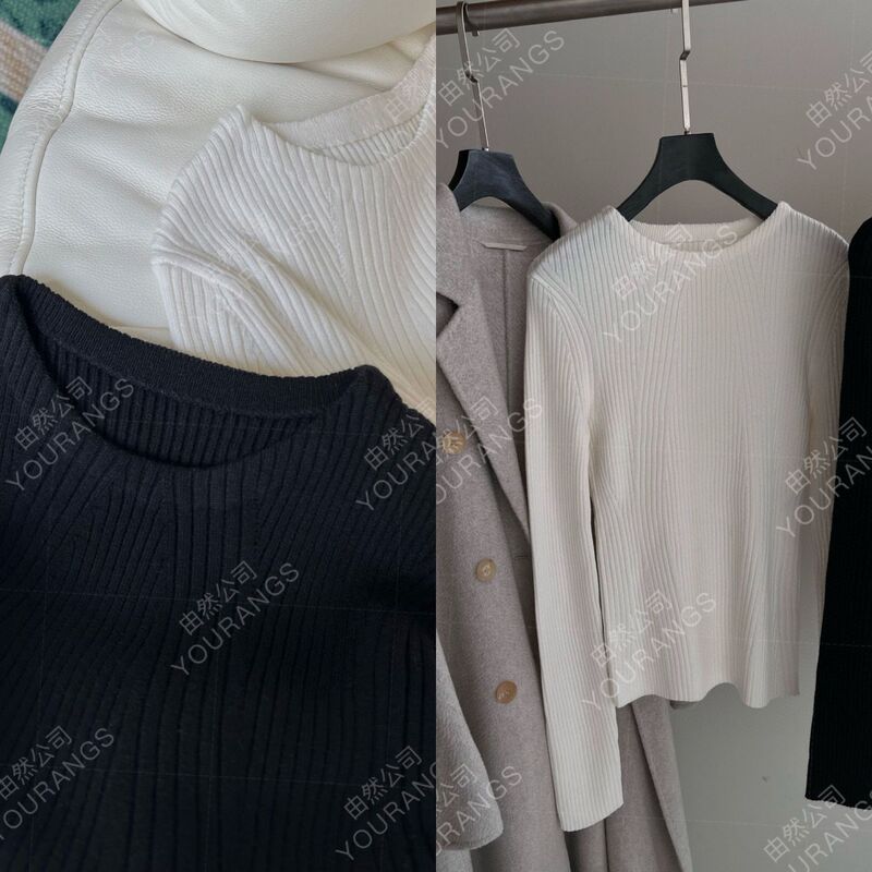 [100 Loss] Shibo Aesthetics Mainly Recommends Chic One-Line Small Round Neck Wool Blend Pit Strip Knitwear