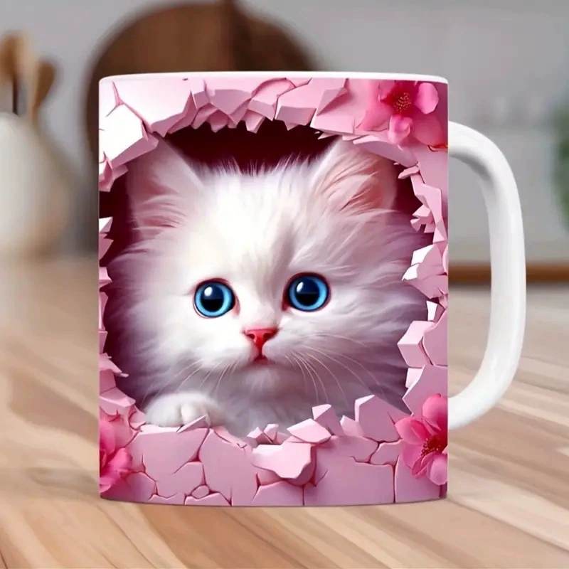 Граница внешняя торговля 3D самолет цветной кот Кат Котенок швейная машинка керамическая кофейная
