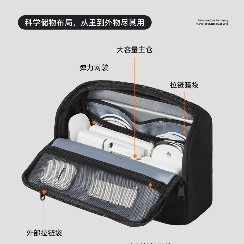 多功能男数码收纳包大容量电源数据线移动硬盘便携旅行出差收纳包|undefined