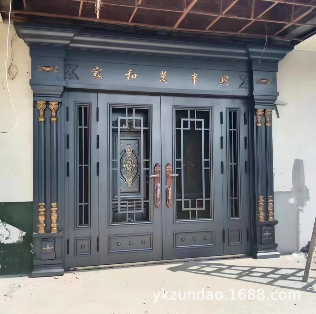 四开锌合金别墅玻璃大门