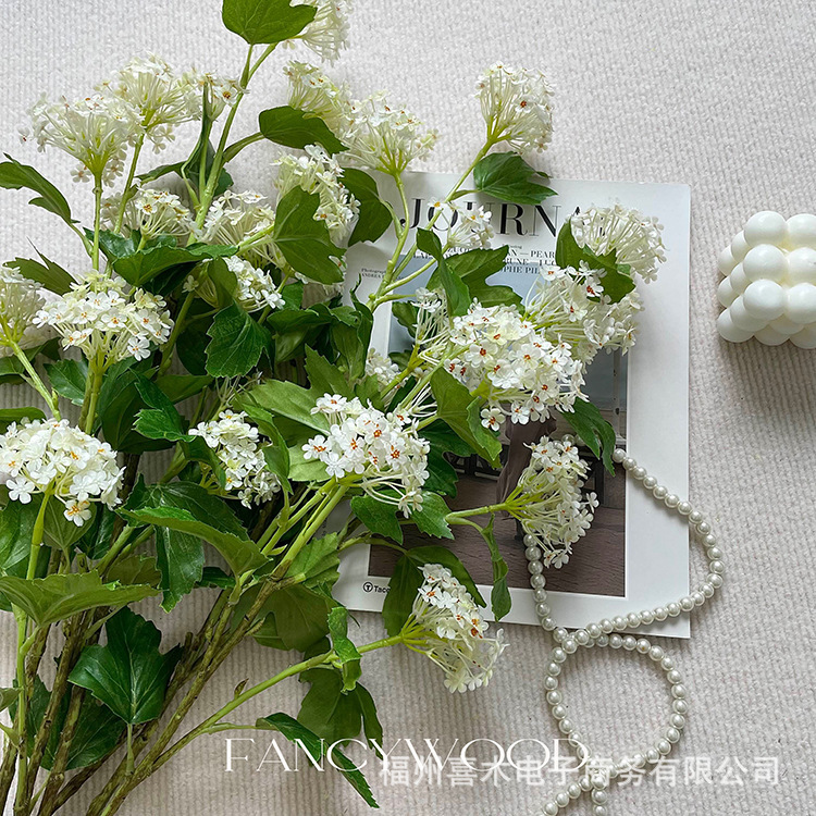 Simulated High-Quality Snowball Flower, Snow Hydrangea, Photography Props, Living Room and Restaurant Table Flowers, Model Room Floral Display