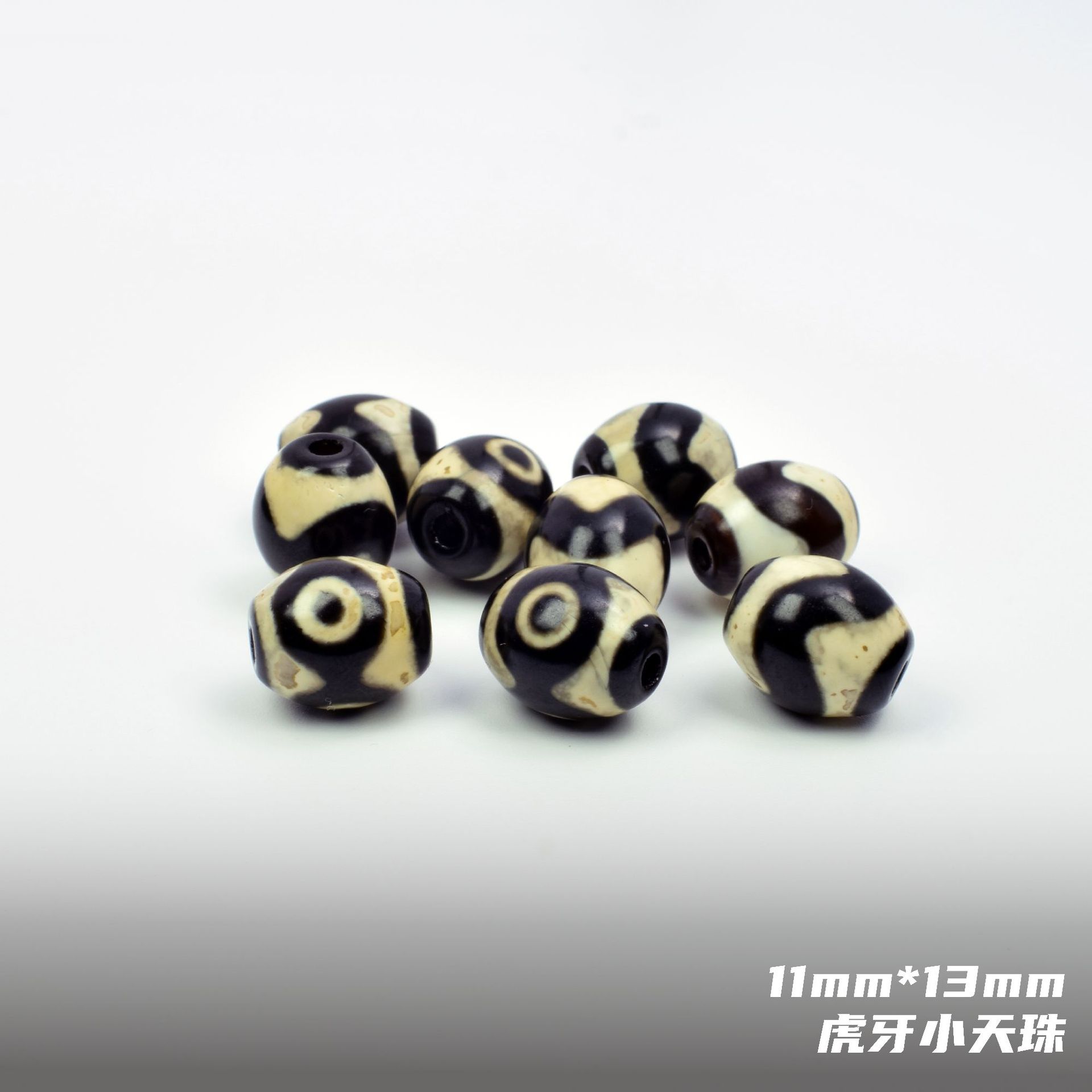 工場直供11*14宝瓶三眼虎牙天然メノウ天珠散珠風化包糊 | 1688.comの 