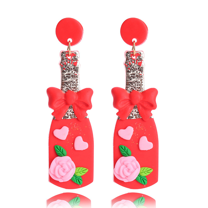 1 Pair Sweet Heart Shape Soft Clay Plating Women's Drop Earrings display picture 3