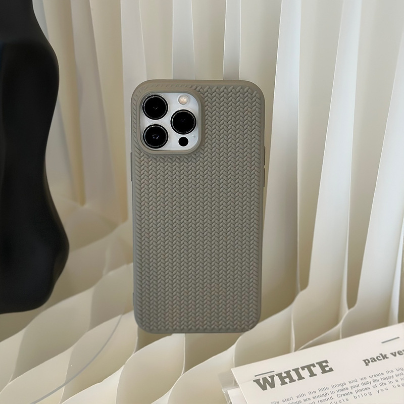 肌感織り紋はiphone15リンゴ16携帯ケース14pro高級感11レトロX純色13ソフト|undefined