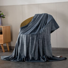 披肩毯灰色纯色毛毯标准单色普通轻薄款毯子休闲学生午睡一件代发