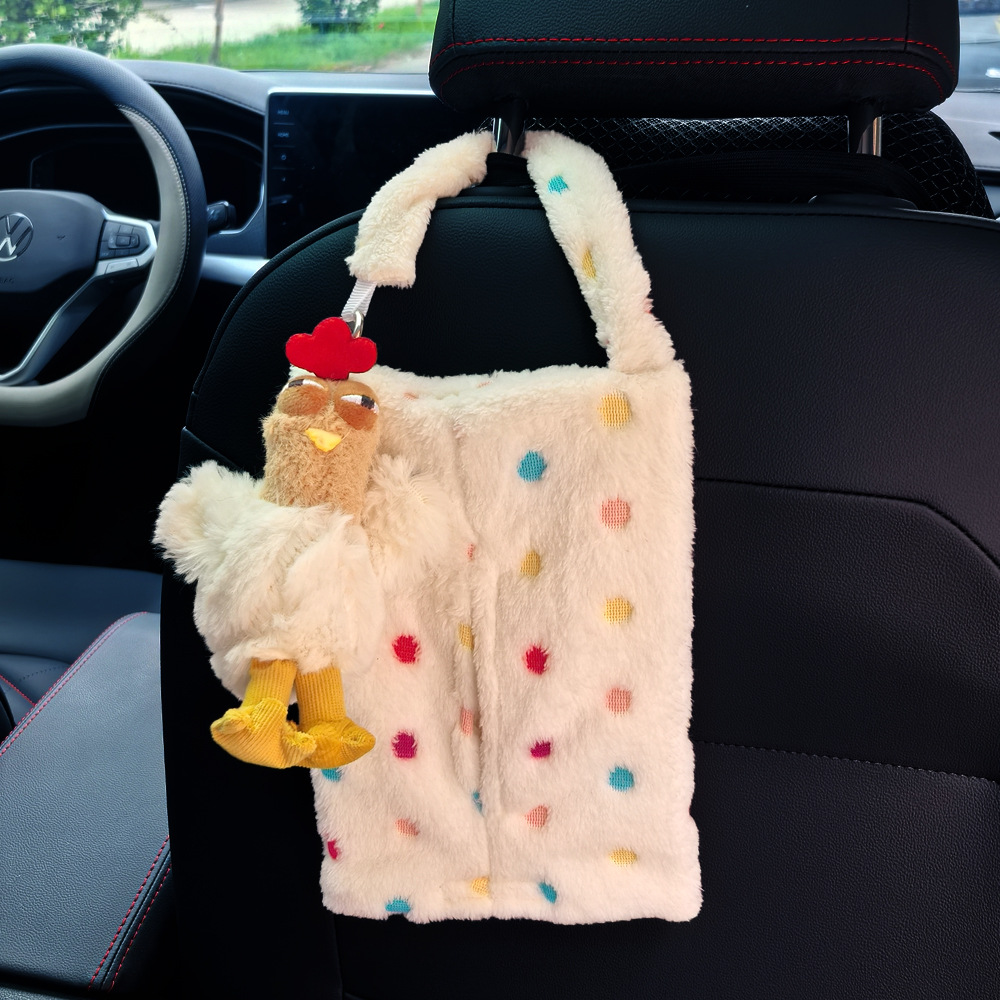 Nuevo West Highlands coche toalla bolsa colgante caja de extracción de papel asiento de almacenamiento de toalla bolsa colgante muñeca mujer