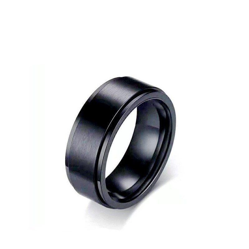 Vacuum Plating Gold Plating Process Birthday Occasion Fashion 201 Stainless Steel Geometric White Black Men Band Rings