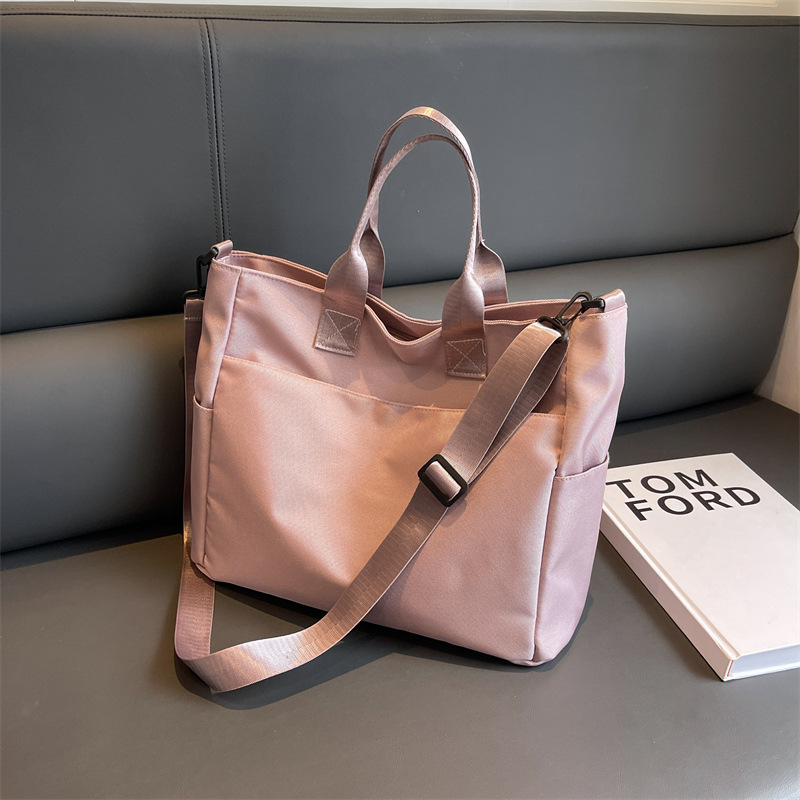 Bolso de mano de gran capacidad para mujeres bolso de hombro de trabajo de cercanías bolso de clase de estudiante universitario simple bolsa de mensajero Oxford tela
