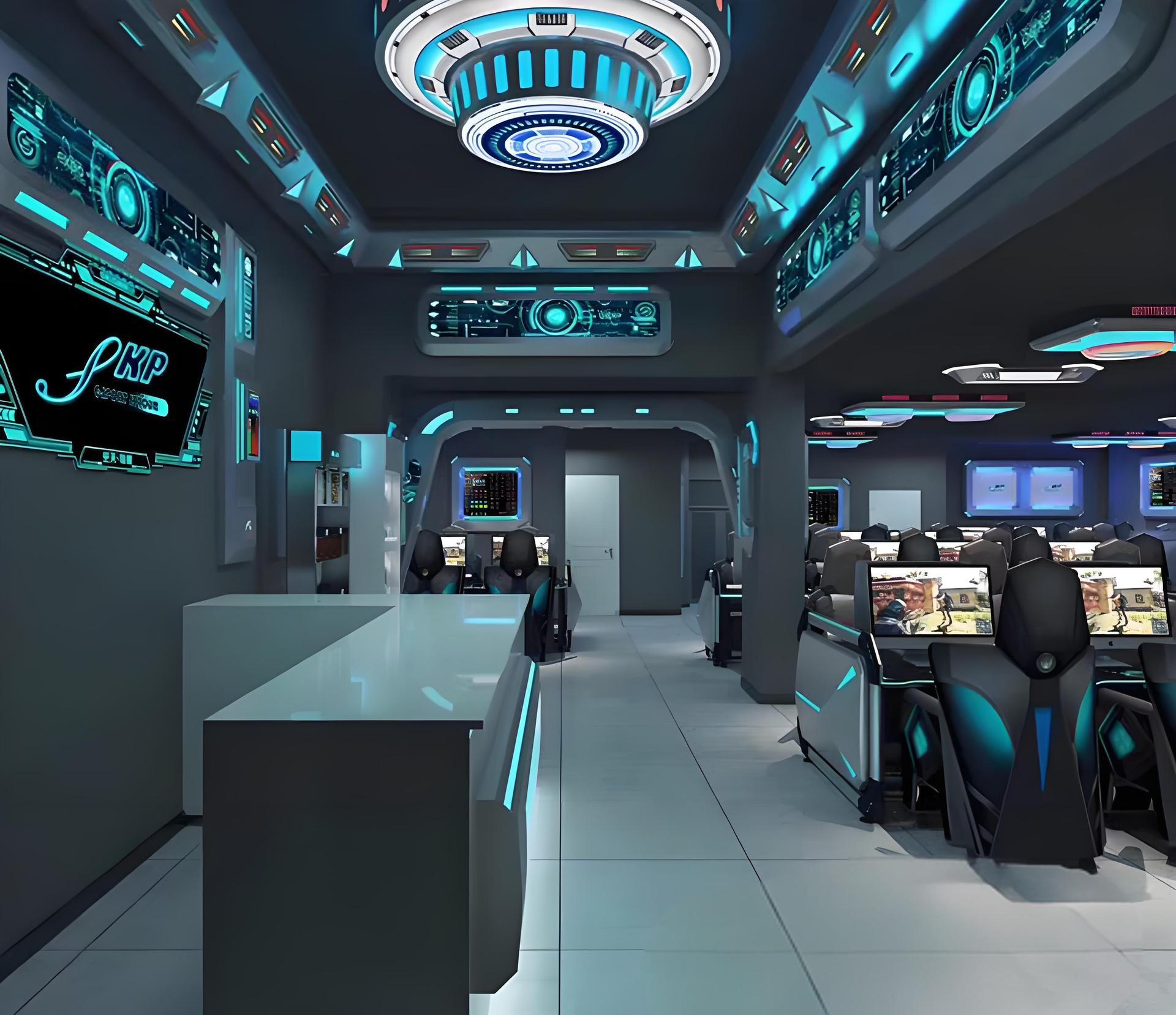 Módulo de atmósfera de bar de videojuegos KTV módulo de decoración de pared de luces de parque de juegos animado ciudad de modelado de luces