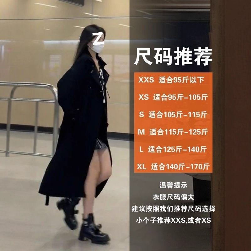 风衣外套女2025新款春秋季英伦风中长款小个子今年流行卡其色大衣|undefined