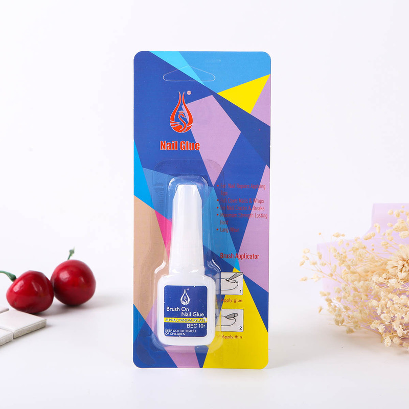 Foreign Trade Cross-Border Nail Glue 10g Individually Packaged Wearable Fake Nail Decorations with Brush Head Adhesive Rhinestone Glue Quick-Drying Nail Tips