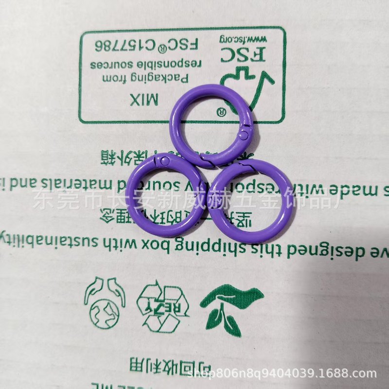 現物焼付塗装亜鉛合金スプリングリングバッグ小円掛け掛けアクセサリー部品開口スプリングバックルカラースプリングリング|undefined