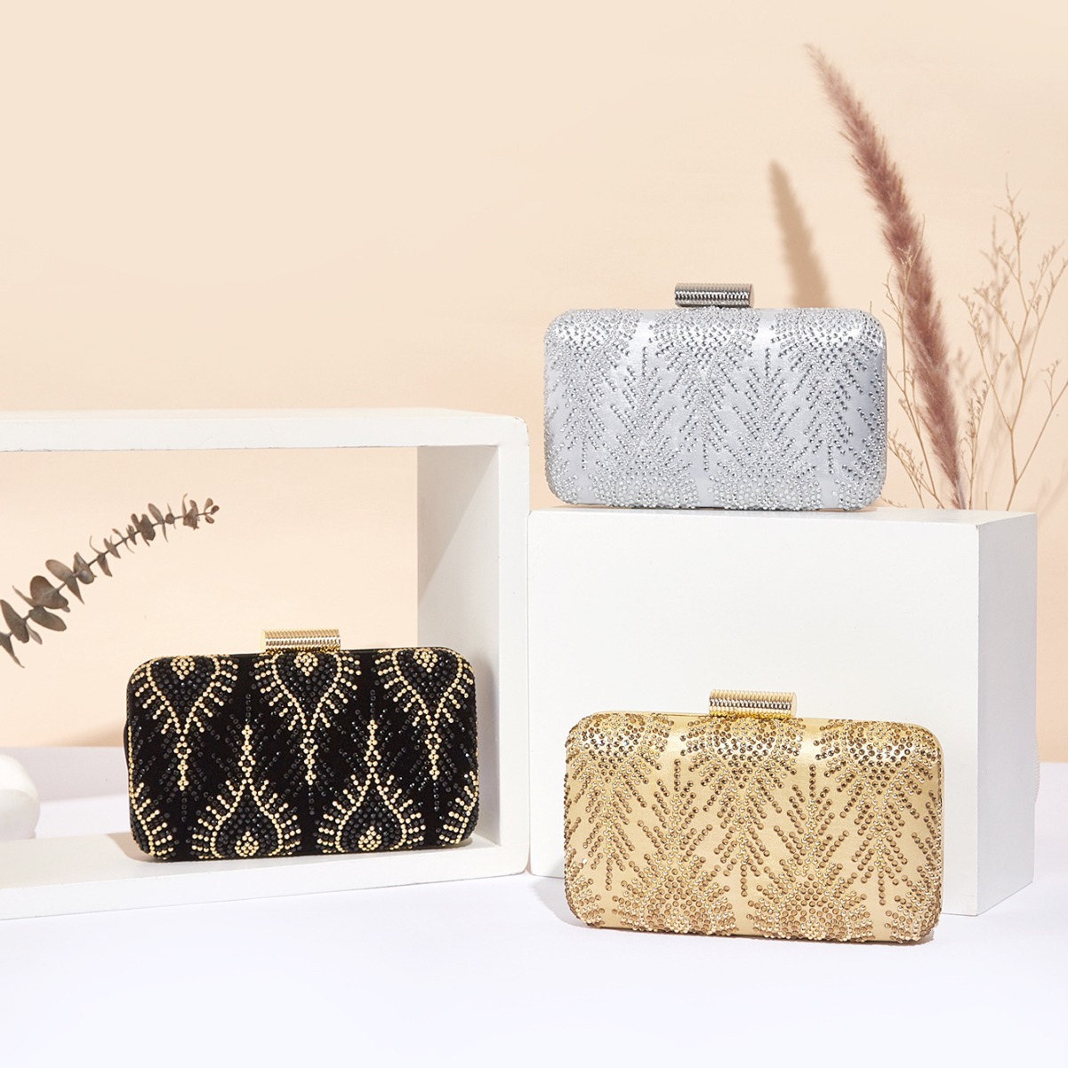 Abendtasche für Damen, Frühling/Sommer, neue, mit Diamanten besetzte, funkelnde Party-/Brautkleidtasche, Party-/Promi-Clutch_voghion.com