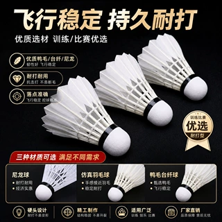 尼龙耐打羽毛球 6只装12只装耐打王羽毛球白色黑色室外训练鹅毛球