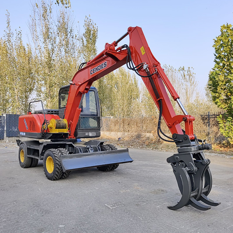 恒远95轮式抓木机 加卷扬机轮式挖掘机20年的轮挖