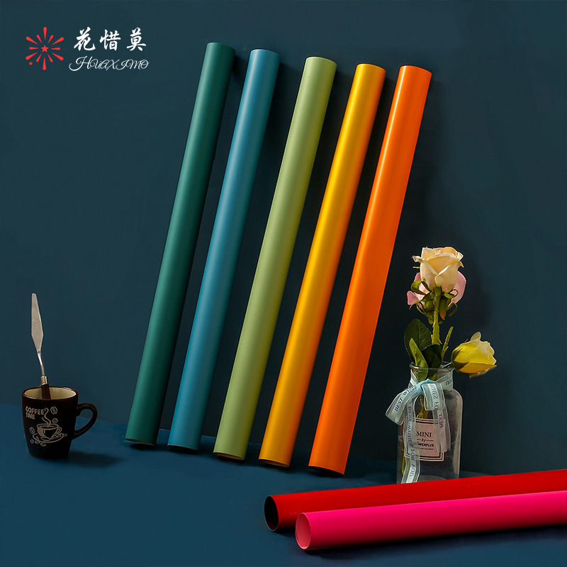 双面双色纯色欧雅纸防水礼品包装纸花艺花束纸鲜花包装珠光膜材质