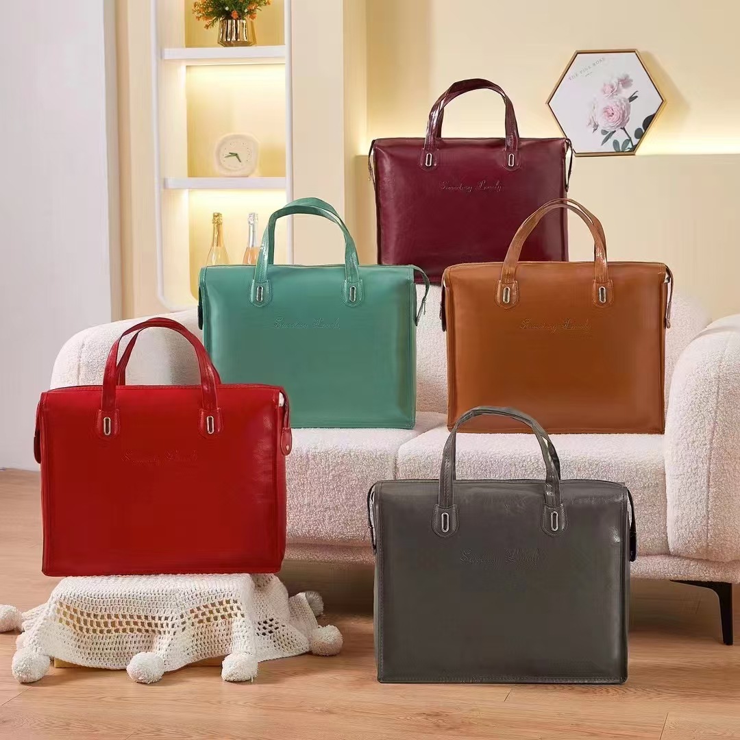 加厚皮革四件套夏被被子手提婚庆结婚红色家纺床上用品包装袋皮包