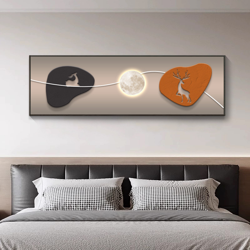 日照金山卧室床头装饰画现代简约高级感客厅挂画喷绘壁画|undefined