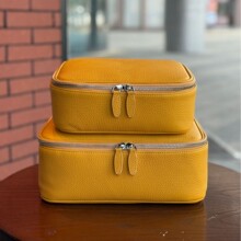 真皮超大容量时尚饼干化妆包便携多功能洗漱包简约旅行化妆品收纳