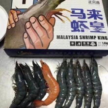 正兴湾鲜冻马来虾皇大号整箱刺身大九节虾高端餐饮盐冻基围虾白虾