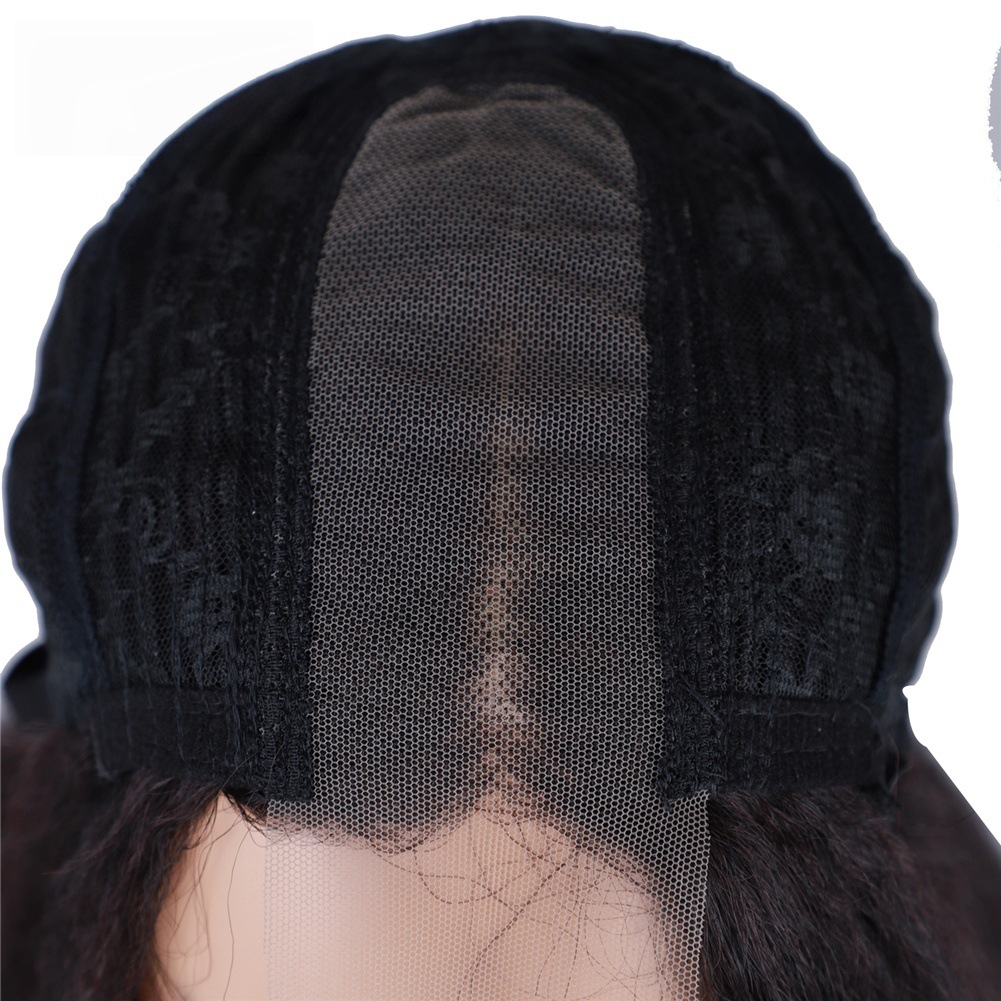 Comercio exterior europeo y americano tejido a mano africano largo maíz caliente Kinky Straight negro natural J fibra química capuchón de encaje