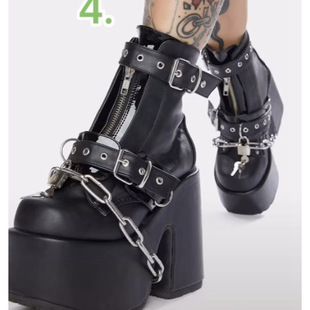 Platform Shoes Lolita Punk Diablo Cosplay Lolita Shoes Boots Chain Boots