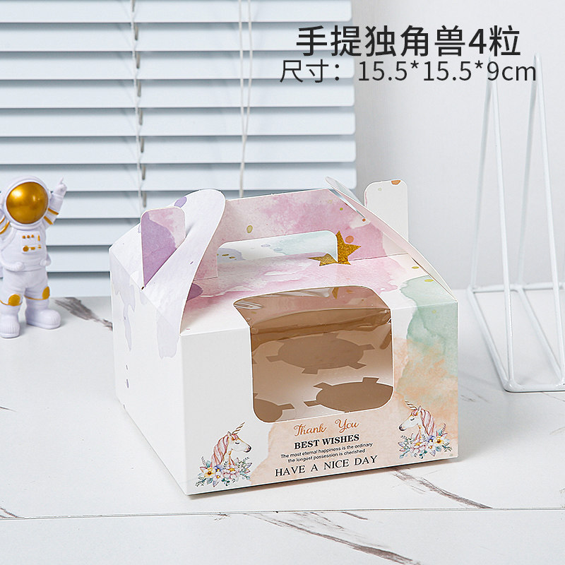 Caja de cupcake portátil cupcake transparente ventana pequeña taza de pastel de la tarde té tarta caja de embalaje de postre