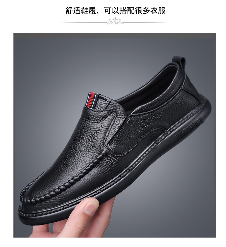 Giày lười nam da bò thật mềm đế bằng kiểu dáng đơn giản — quần kaki, trắng, đen chi tiết 14