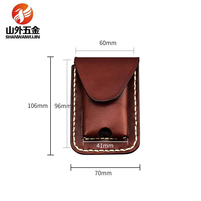 thickening The first layer Cow leather outdoors Hang back Small bag artificial suture Tool sets Home Furnishing Claret Object