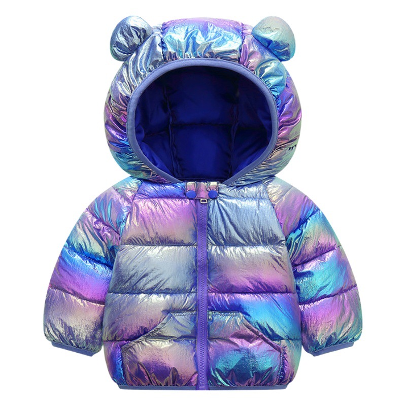2024 Otoño e Invierno Nueva ropa acolchada de algodón para niños de dibujos animados para Niños y Niñas Ropa acolchada de algodón para niños abrigo de bebé colorido corto