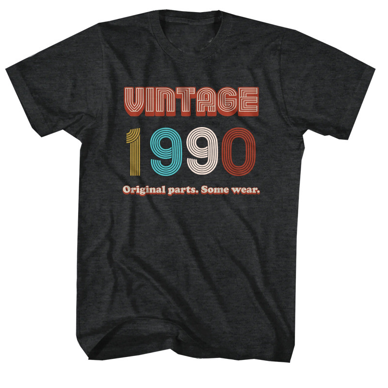 70 80 90 s 1990 birthday year retro nostalgic Vintage American retro casual men's loose T-shirt