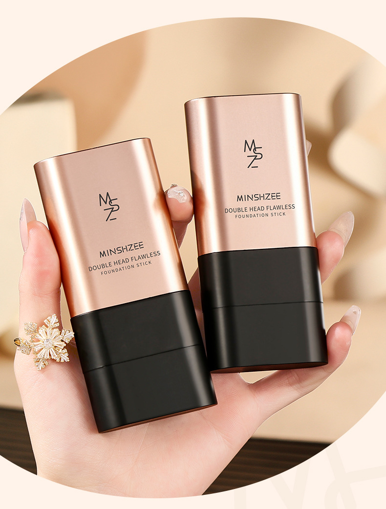Mingxi Zhi Foundation Cream Double-headed flawless Concealer Stick Foundation Cream is not easy to smudge, long-lasting eraser Foundation stick Cross-border undefined