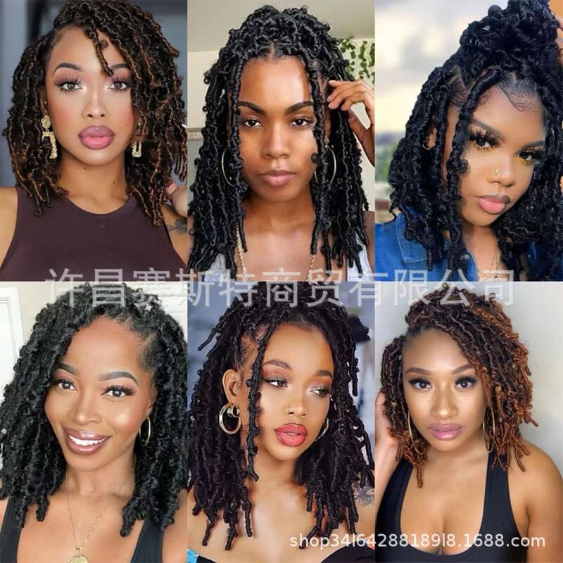 Foreign Trade Hollow Butterfly African Wig Dirty Braid Amazon Hot Sale Butterfly Locs Crochet Hair Extending