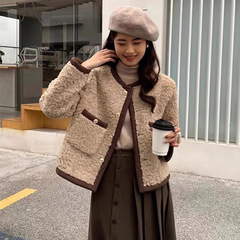 新款羊羔毛外套女春秋冬季2025新款小个子香风独特超好看上衣外套