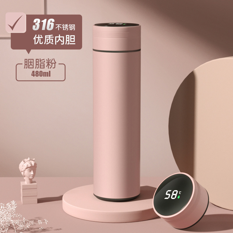 高档显温真空直身杯316不锈钢保温杯智能水杯高颜值商务办公水杯|undefined