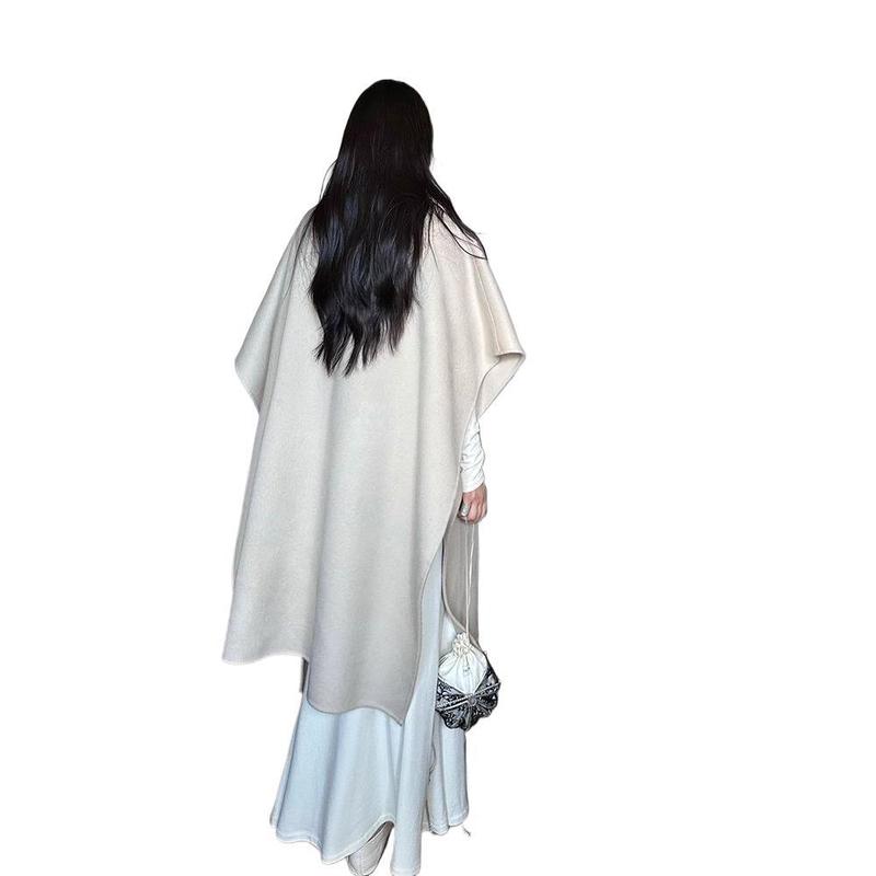 赫本双面呢高级感大衣女2025年新款风衣斗篷毛呢外套秋冬长款|undefined