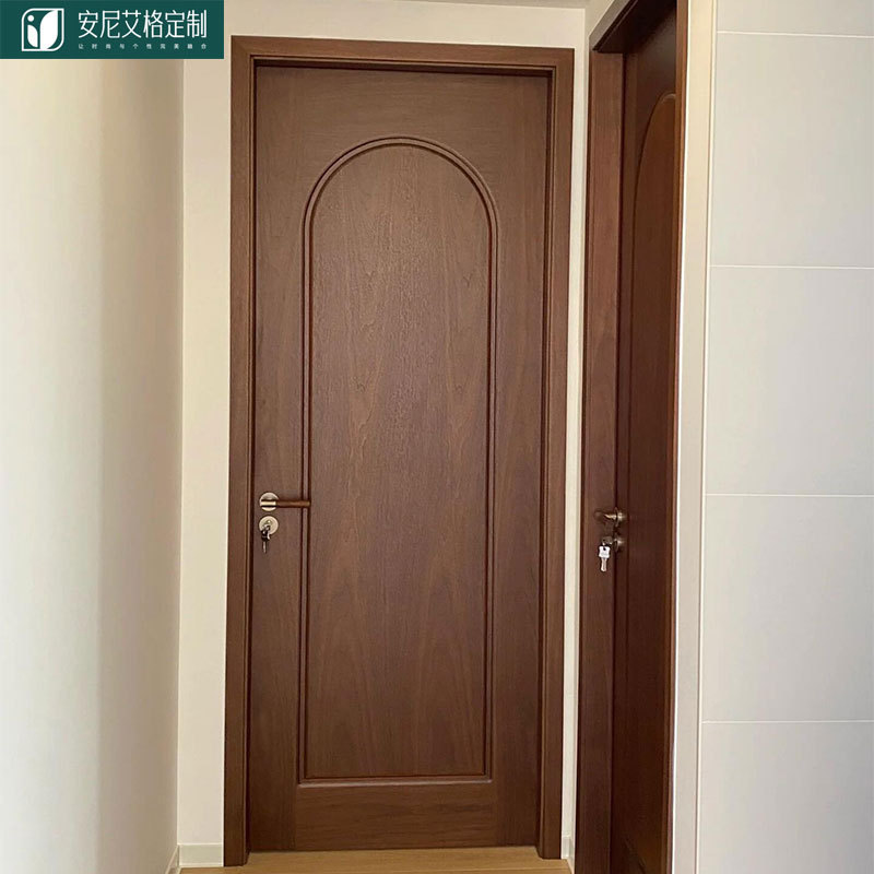 French-Style Semi-Transparent Bedroom Interior Door, Solid Wood Lacquered Flat Opening, Complete Set with Installation, Single Door for Bedroom French-Style Semi-Transparent Bedroom Interior Door, Solid Wood Lacquered Flat Opening, Complete Set with Installation, Single Door for Bedroom