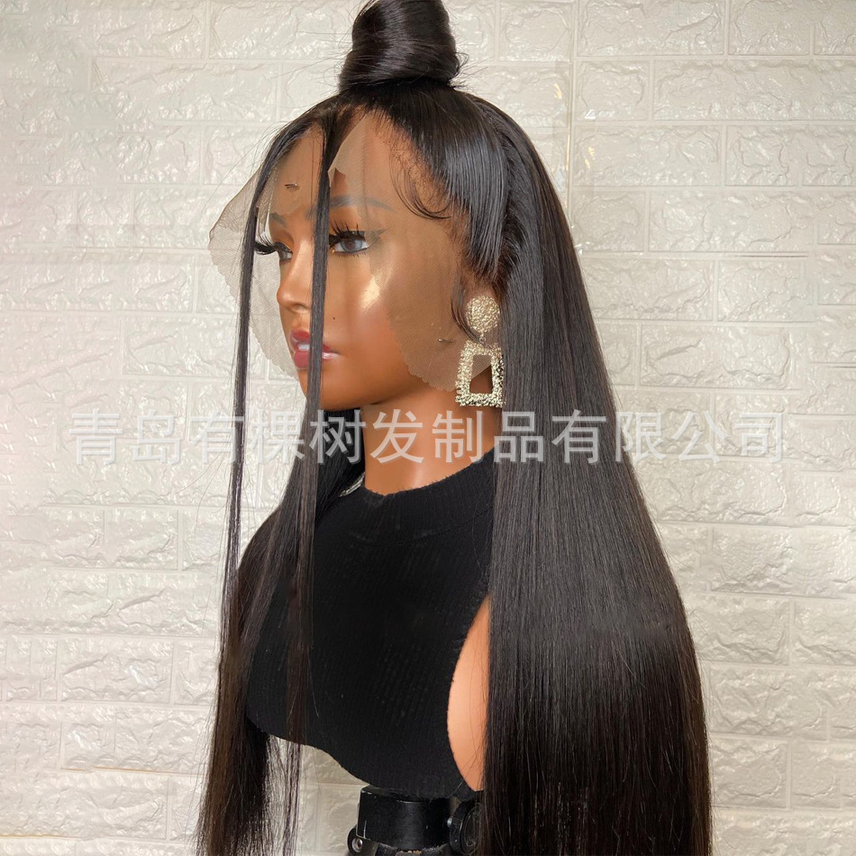 Manufacturer Wholesale European and American Wigs, Large Grooves, Ready-Made Chemical Fiber High-Temperature Silk Front Lace Headgear, Same Day Delivery