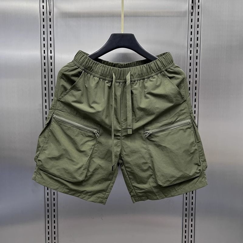 Japanese Retro Multi-Pocket Cargo Shorts Men's Trendy Summer Thin Loose Straight Casual Outdoor Shorts