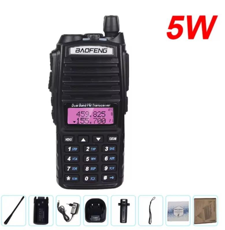 Walkie-talkie Baofeng UV82 de doble transmisor, 5W/8W de alta potencia, para exteriores, de largo alcance, con puerto Tipo-C, fabricante transfronterizo, venta al por mayor