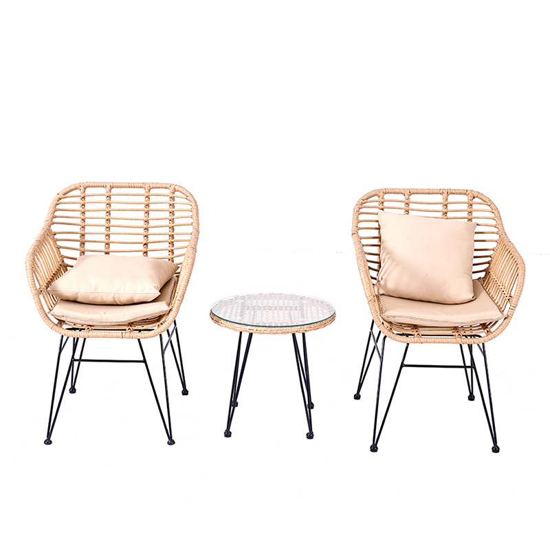 Fabricante directo de sofá de caña al aire libre combinación de patio de casa sofá de ocio mesa de té de aluminio moderno muebles simples