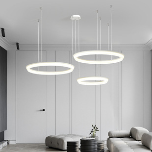 Zhongshan factory direct lamp ancient town exhibition hall Nordic simple aluminum acrylic white chandelier minimalist creativity