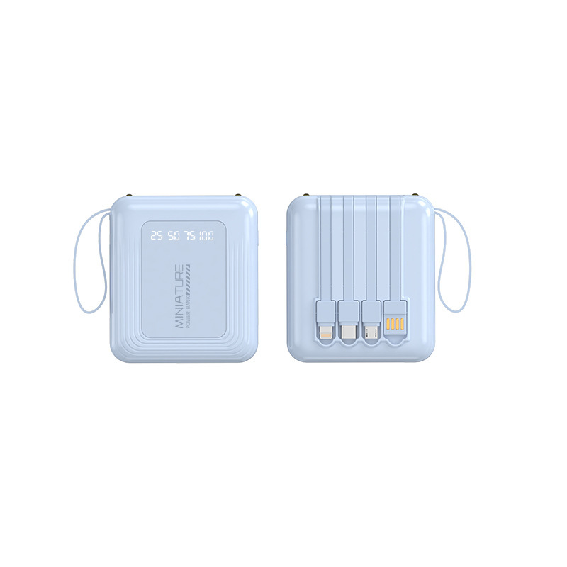 新しいミニパワーバンク 20000 mAh 大容量、コンパクトでポータブル、ケーブル付きモバイル電源急速充電ロゴ|undefined