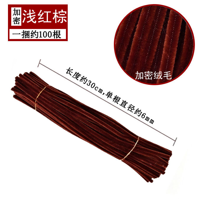 Varillas de felpa encriptadas de 42 colores, tiras para raíces de cabello, materiales populares para ramos hechos a mano, fabricante de varillas de felpa.