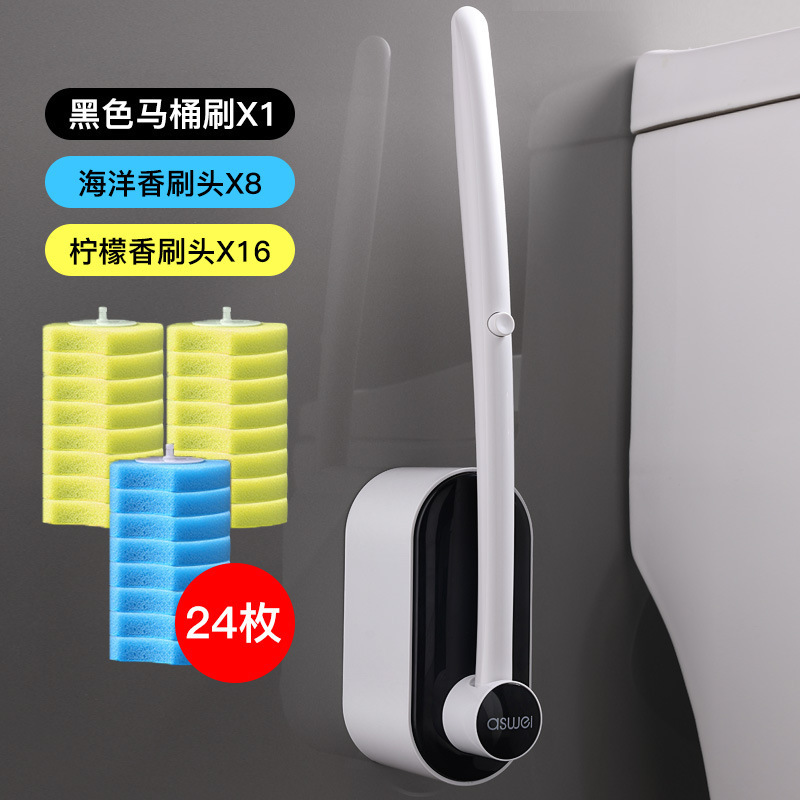 使い捨てトイレブラシ交換可能なブラシヘッド家庭用トイレアーティファクトバスルーム特別な使い捨てスポンジクリーニングブラシ|undefined